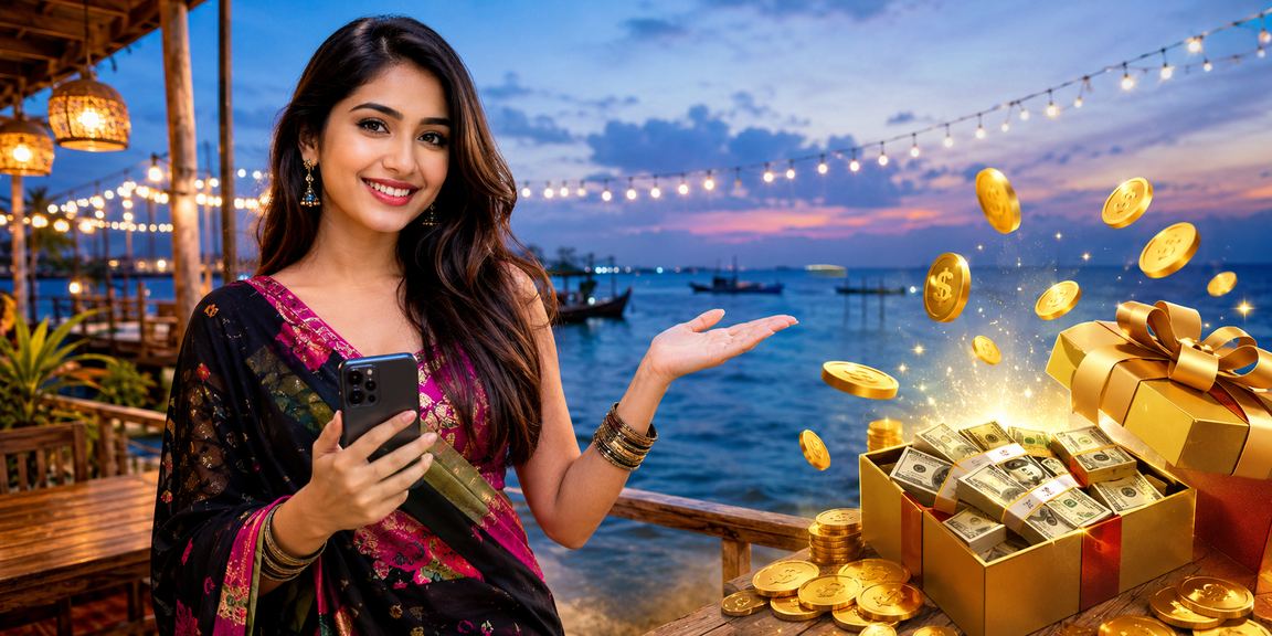A user playing casino on mobile at Cox's Bazar beach